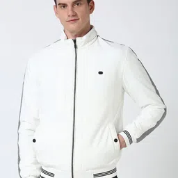 Peter England Casuals Men Striped Open Front Jacket-20
