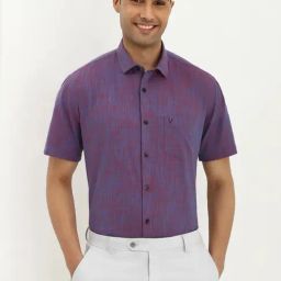 Allen Solly Purple Cotton Slim Fit Texture Shirt-image-62