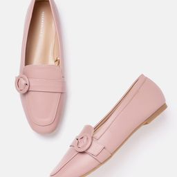 Allen Solly Women Olive Green Solid Loafers with Buckle Detail-image-73