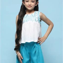 BIBA Girls White Embroidered Top-image-106
