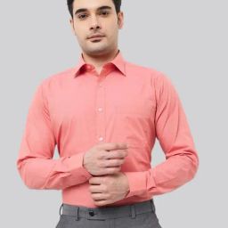 Raymond Pink Cotton Slim Fit Shirt-image-39