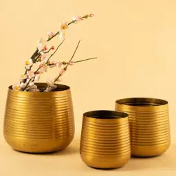 Whispering Homes Hymn Gold Metal Vase - Medium-image-46
