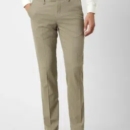 Van Heusen Khaki Slim Fit Texture Trousers-picture-21