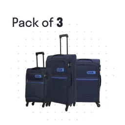 Citizen Journey Pulse Navy Blue Solid Trolley Bag Pack of 3 - 58 Cms, 68 Cms & 78 Cms image 2