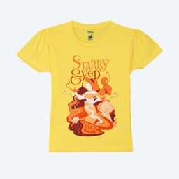 YK Disney Girls Graphic Printed Round Neck Cotton T-shirt-picture-35