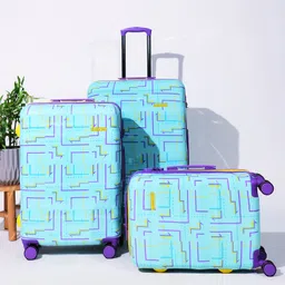 Nasher Miles Set Of 3 Printed Hard-Sided Trolley Suitcases-228.0L-11