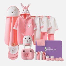 Little Surprise Box Kids Pink Cotton Printed Baby Hamper Gift Set-image-51