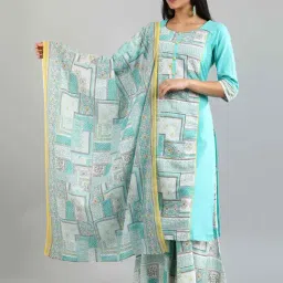 Aurelia Turquoise Cotton Dupatta-picture-37