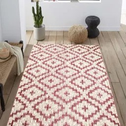 Saral Home Maroon & White Carpet - Set of 1-10