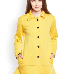 Belle Fille Yellow Regular Fit Coat-image-6