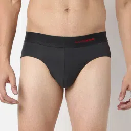 UnderJeans by Spykar Black Round Neck Regular Fit Briefs-image-90