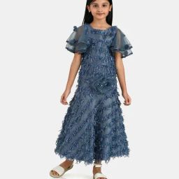 Peppermint Kids Teal Blue Embroidered Grown-image-36