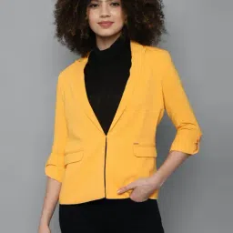 Allen Solly Yellow Regular Fit Blazer-image-28