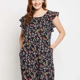 Clovia Black Printed Night Dress-picture-33