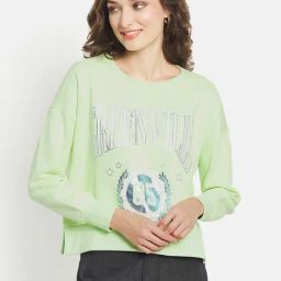 METTLE Neon Green Printed Sweatshirt-image-37