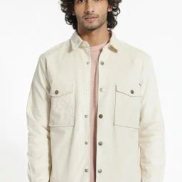 Rare Rabbit White Cotton Regular Fit Solid Jacket-image-40
