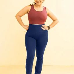 BlissClub Navy High Waist The Ultimate Flare Pants-picture-40