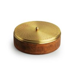 ExclusiveLane The Spice Trove Acacia Wood Mughal Hand-Etched Spice Box with Spoon & Containers image 2