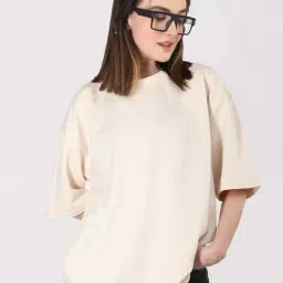 Chkokko Beige Plain T-Shirt-picture-23