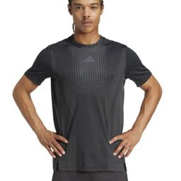 Adidas Black Slim Fit Texture Sports T-Shirt-image-54