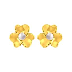 P.C. Chandra Jewellers 22k Yellow Gold Detailed with Petals And A Pearl In The Middle Stud Earrings for Women & Girls-image-38