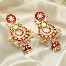 Panash Gold Plated Contemporary Jhumki Earrings-image-72