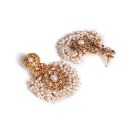 Panash Gold Plated Contemporary Cubic Zirconia Dangler Earrings image 4