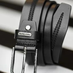 Red Tape Black Textured Leather Formal Belt-image-47