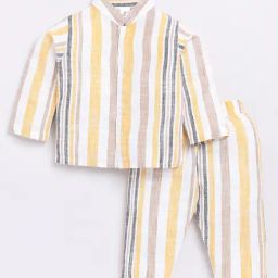 Clt.s Unisex Multicolor Striped Full Sleeves Shirt With Pyjamas-image-38