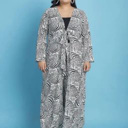 theRebelinme White & Black Animal Print Long Shrug-30