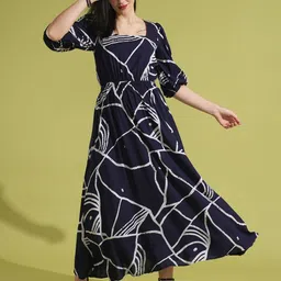 Globus Printed Puff Sleeve Maxi Dress-image-72