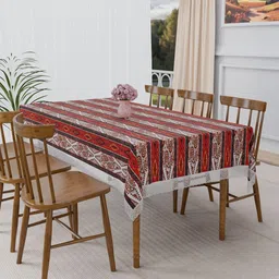 Myntra Elegant Homes Brown Floral Plastic 6-Seater Table Cover-21
