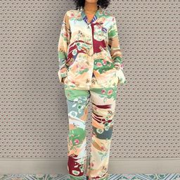AltSleep Printed Pure Cotton Shirt Collar Shirt With Trousers Co-Ords-image-4