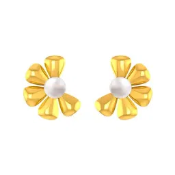 P.C. Chandra Jewellers 22k Yellow Gold Dainty with Half Floral Design From Goldlites Collection Stud Earrings for Women & Girls-image-55