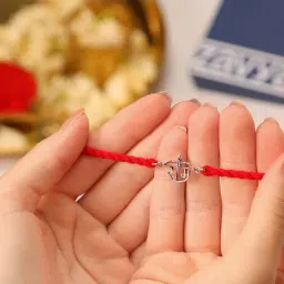 Zavya Ram Inscription Oxidised 925 Sterling Silver Thread Rakhi-image-36