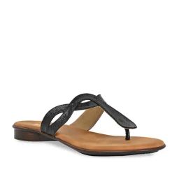 Rocia by Regal Women's Black T-Strap Sandals-picture-6