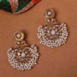 Panash Gold Plated Contemporary Cubic Zirconia Dangler Earrings-12
