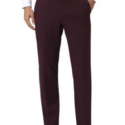 Van Heusen Maroon Slim Fit Trousers-picture-0