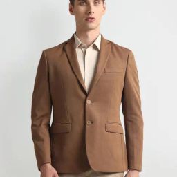 Arrow Brown Slim Fit Texture Blazer-picture-33