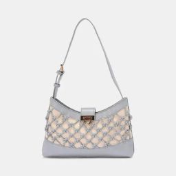 Forever Glam by Pantaloons Light blue Textured Medium Shoulder Handbag-image-91