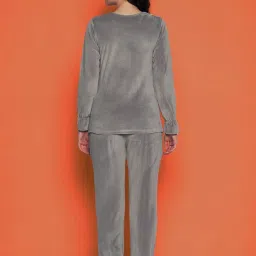 Clovia Grey Plain Top Pyjamas Set image 2