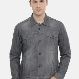 Cinocci Grey Slim Fit Denim Jacket-picture-8