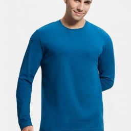 Jockey AM95 Blue Super Combed Cotton Rich Full Sleeves T-Shirt-image-94