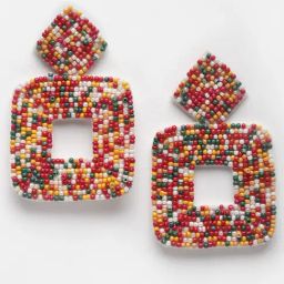 Panash Artificial Beads Square Dangler Earrings image 3