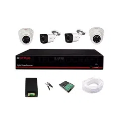 CP Plus 2.4MP 2 Pcs Dome 2 Pcs Bullet Camera and 4 Channel DVR Kit with All Accessories CP-UVR-0401E1-HC-17