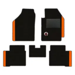 Elegant Duo Black And Orange Carpet Car Mat Compatible With Tata Punch-image-92