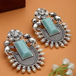 Panash Silver Plated Animal Shaped Drop Earrings-image-76