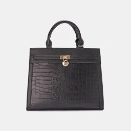Forever Glam by Pantaloons Black Animal Effect Medium Handbag-picture-26