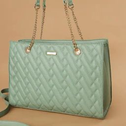 Code by Lifestyle Green Quilted Shoulder Handbag-image-53