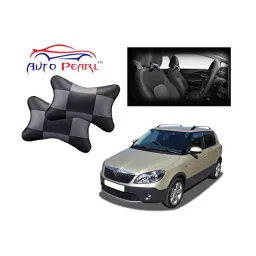 Auto Pearl Black Grey Car Neck Cushion/Neck Pillow Compatible with Skoda Fabia-image-49